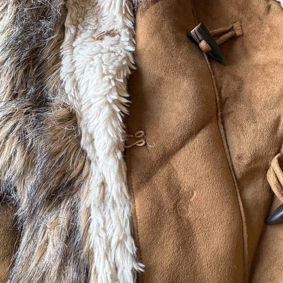 Avenue Faux Suede Shearling Coat – Penny Lane Style – Size 14/16 - Picture 9 of 11